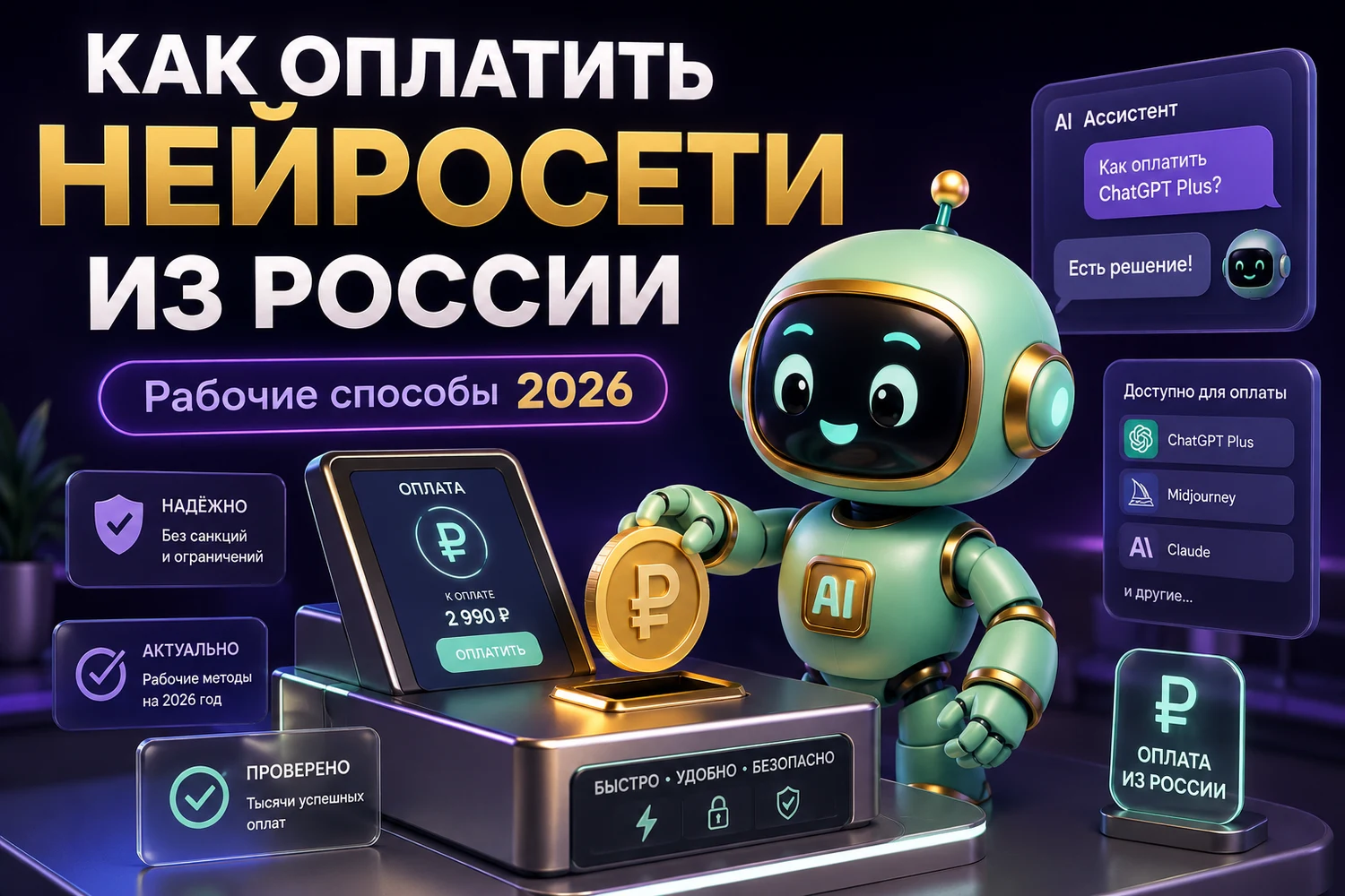 Как оплатить нейросети из России